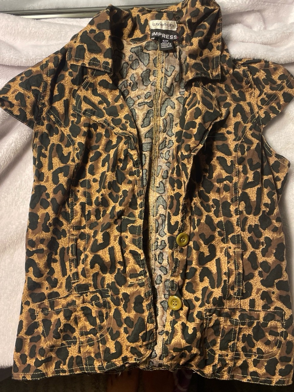 imPRESS Stretch Leopard-Print Top - Brown & Black